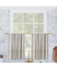 Slub Texture Stripe Cotton Cafe Curtain Pair