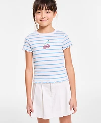 Epic Threads Little & Big Girls Cherry Stripe Rhinestone Baby Tee, Exclusively at Macy's
