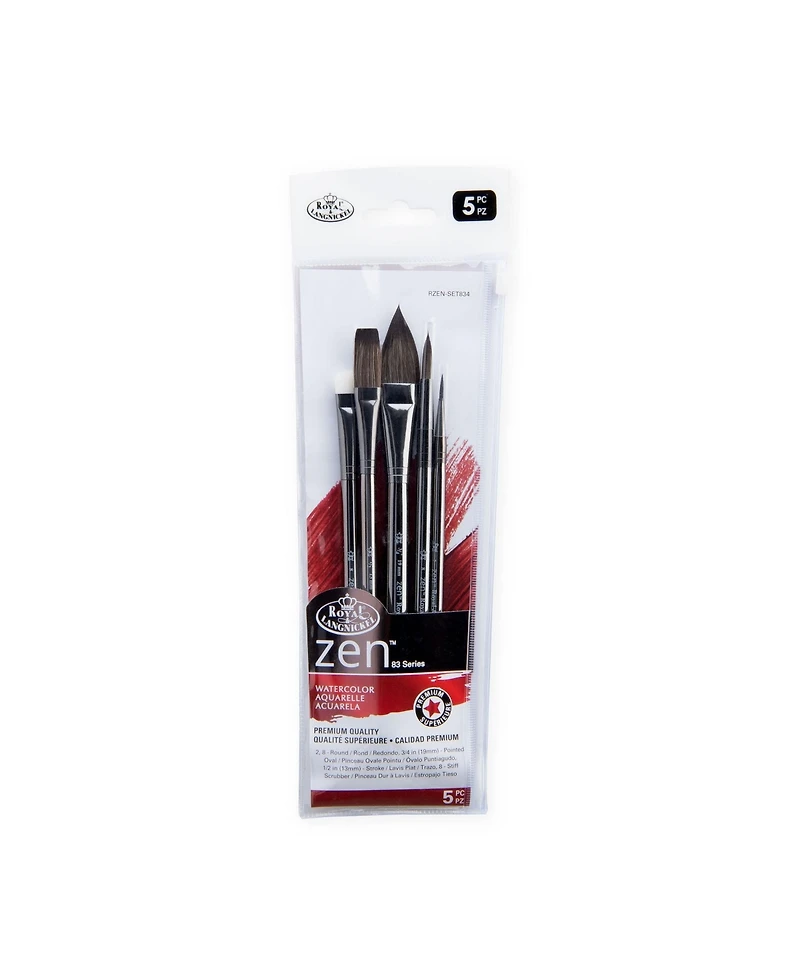 Royal & Langnickel Royal Brush Zen Brush Set, 83 Watercolor Short Handle Brushes, Set C