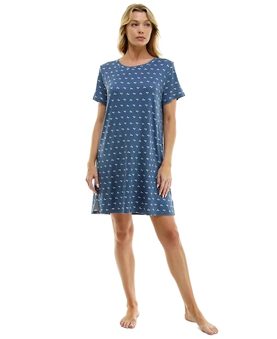 Roudelain Women's Printed Short-Sleeve Sleepshirt