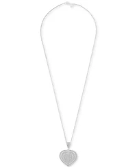 Diamond Heart Halo Cluster 18" Pendant Necklace (3/4 ct. t.w.) in Sterling Silver, Exclusively at Macy's