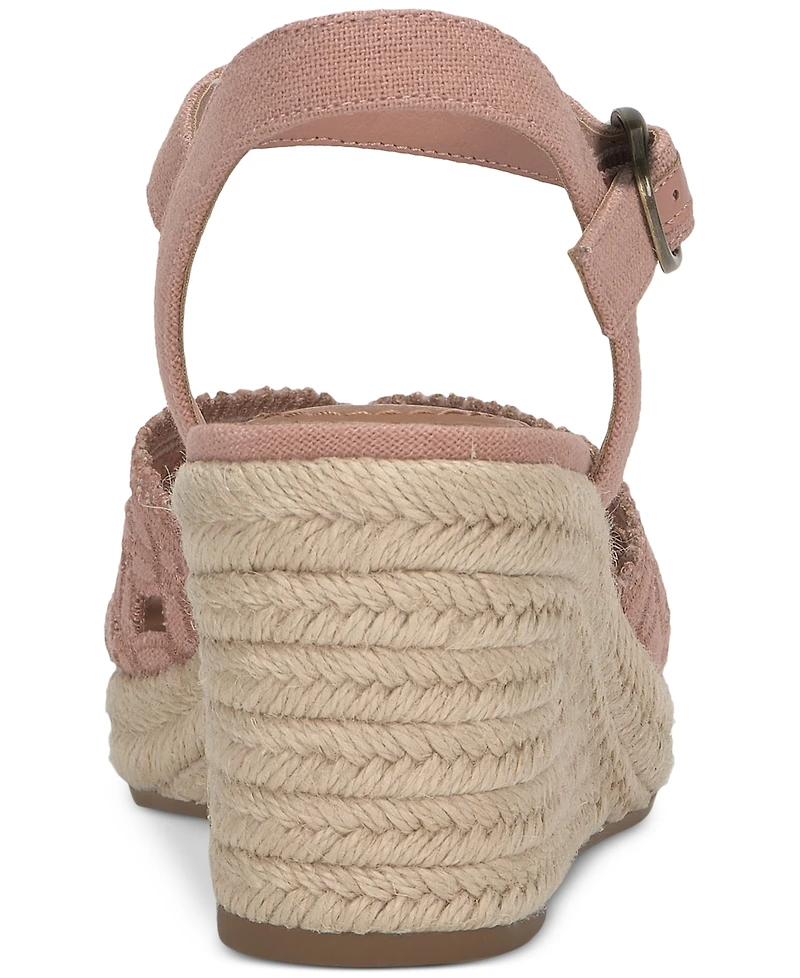 Lucky Brand Women's Coyna Floral Lace Platform Espadrille Wedge Sandals