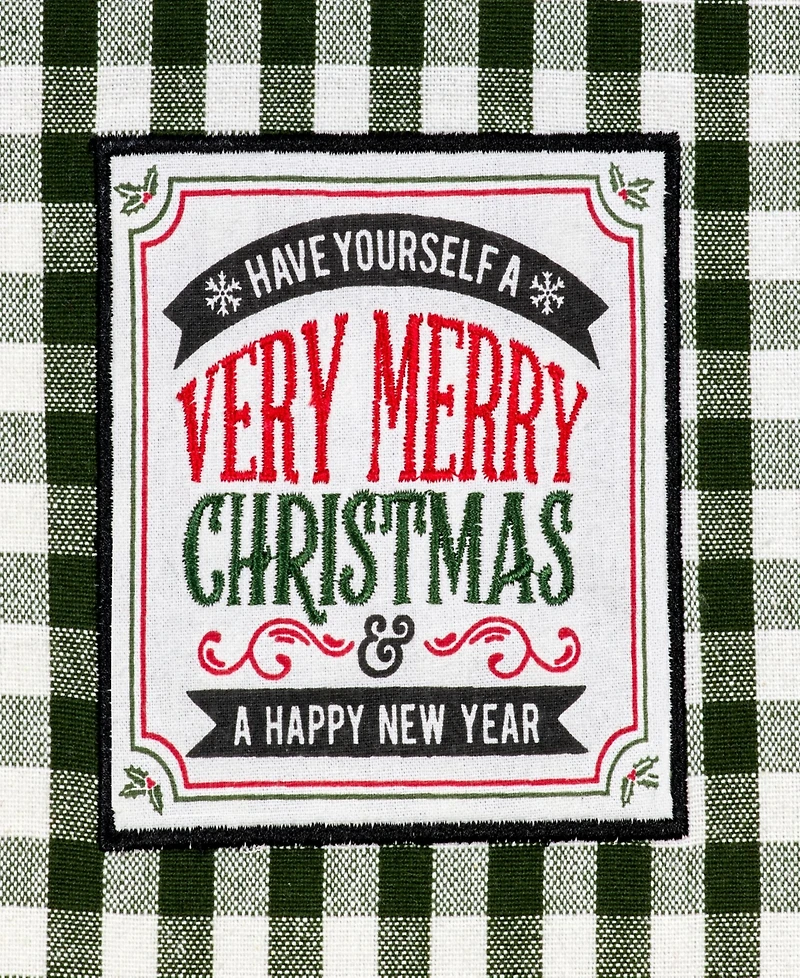 Design Imports Assorted Christmas Tree Farm Embellished Dishtowels, Set of 3