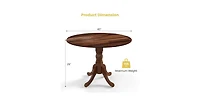 Solid Wood Round Kitchen Table – Rustic Dining with Sturdy Legs and Smooth Finish