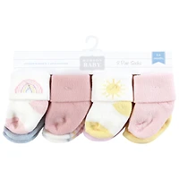 Hudson Baby Girls Plush Terry Socks 8 Pack