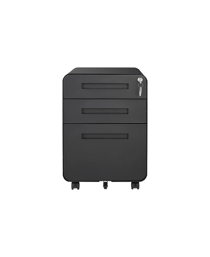 Boyel Living 3 Drawer Mobile File Cabinet Under Desk Office Versatile Storage Cabinet for Legal/Letter/A4 Files, 5 Wheel Design Anti-Tilting