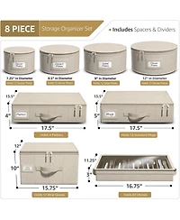 Sorbus 8 Piece Hard Shell Dinnerware Storage Cases - for Dinnerware, Mugs