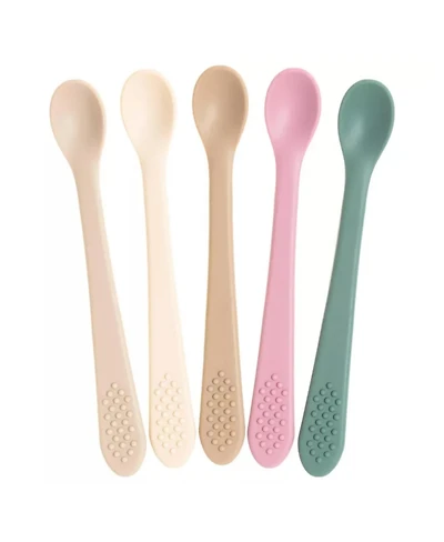 Sperric Toddler Spoons Spoons First Stage - Silicone Spoon For Self Feeding - First Stage Feeding Spoon Set Gum Friendly