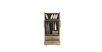 Slickblue Mid-Century 2-Door Armoire Wardrobe Cabinet for Stylish Storage and Bedroom Organization