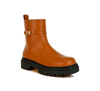 Corsac Buckle Belt Ankle Boots Women