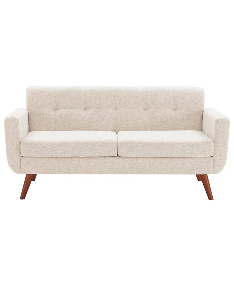 Compact Mid-Century Loveseat – Upholstered Fabric Couch for Living Room, Apartment, or Office
