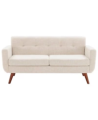 Compact Mid-Century Loveseat – Upholstered Fabric Couch for Living Room, Apartment, or Office