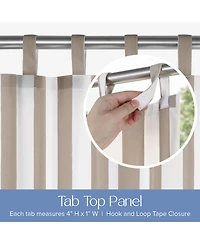 Awesome Home Outdoor Cabana Stripe Uv Protected Privacy Tab Top Curtain Panel, 52"x84"