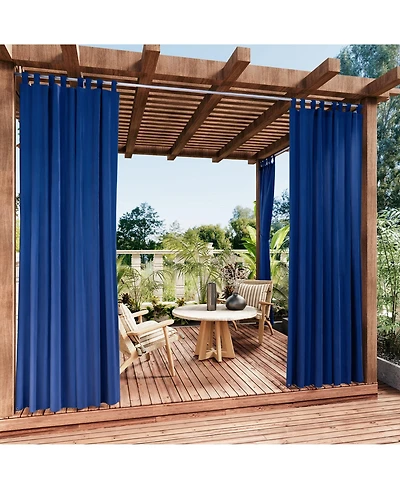 Awesome Home Outdoor Cabana Solid Uv Protected Privacy Tab Top Curtain Panel, 52"x108"