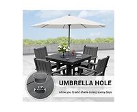 5-Piece Hdpe Plastic Patio Outdoor Dining Set with Arm Chairs in Black