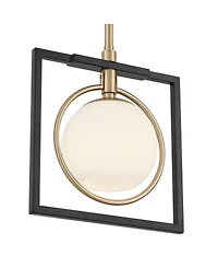 Possini Euro Design Carlyn 10 1/2" Mid Century Modern Pendant Ceiling Light Fixture Dining Room Over Table Kitchen Island Black Gold Mini