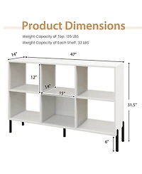 Gouun Open-Back Bookshelf with Drawer for Study