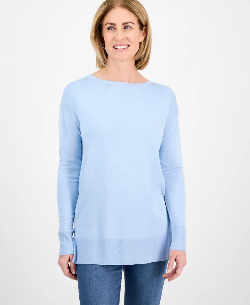 Style & Co Petite Fine-Gauge Tunic Sweater