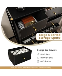 Gouun Floor Dresser Storage Organizer with 8 Drawers with Fabric Bins and Metal Frame-8-Drawer