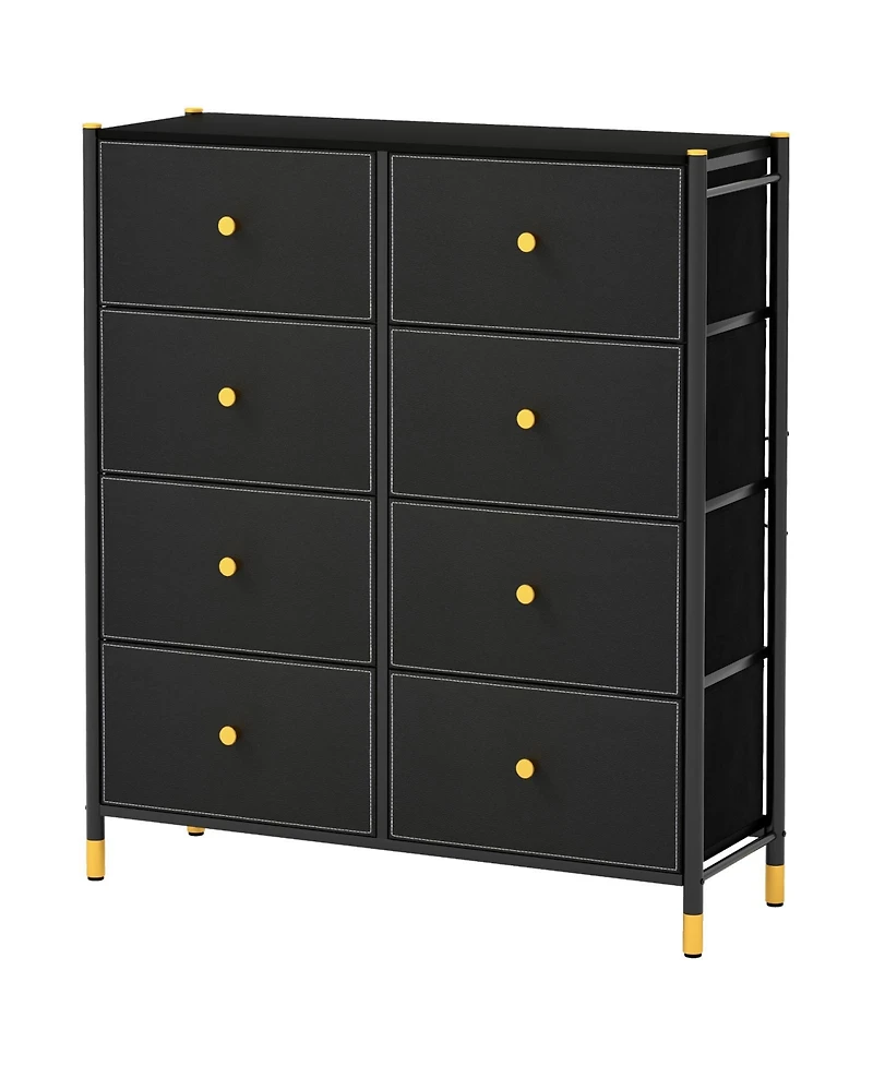 Gouun Floor Dresser Storage Organizer with 8 Drawers with Fabric Bins and Metal Frame-8-Drawer