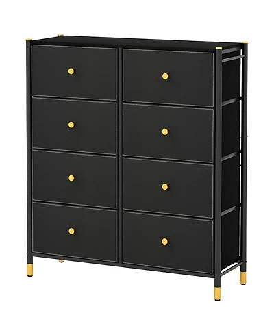 Gouun Floor Dresser Storage Organizer with 8 Drawers with Fabric Bins and Metal Frame-8-Drawer
