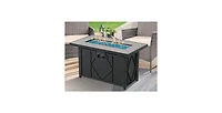 Slickblue 42-inch Outdoor Propane Gas Fire Pit Patio Table with Fire Glass