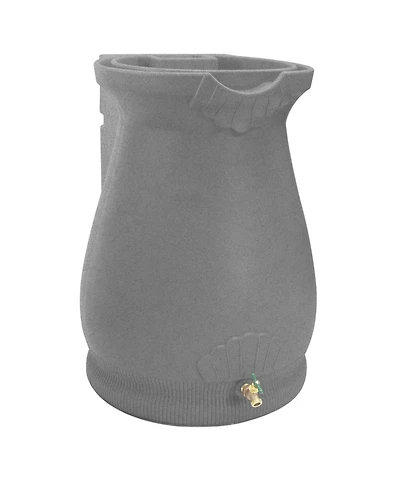 Slickblue Granite 65-Gallon Plastic Urn Rain Barrel with Planter Top for Water Conservation and Garden Use