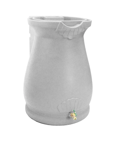 Slickblue Granite 65-Gallon Plastic Urn Rain Barrel with Planter Top for Water Conservation and Garden Use