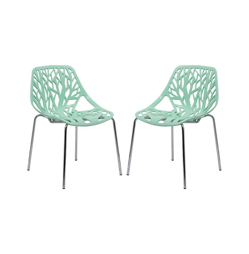 LeisureMod Modern Asbury Dining Chair w/ Chromed Legs