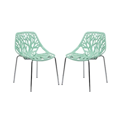 LeisureMod Modern Asbury Dining Chair w/ Chromed Legs