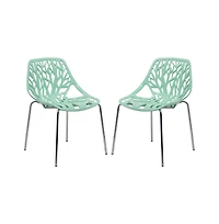 LeisureMod Modern Asbury Dining Chair w/ Chromed Legs