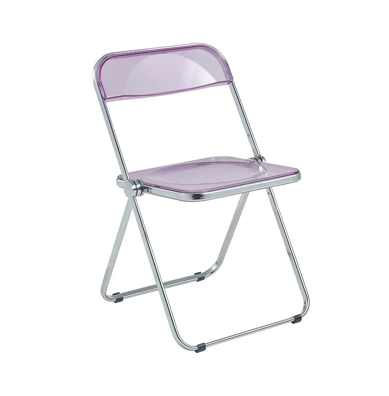 LeisureMod Lawrence Acrylic Folding Chair With Metal Frame