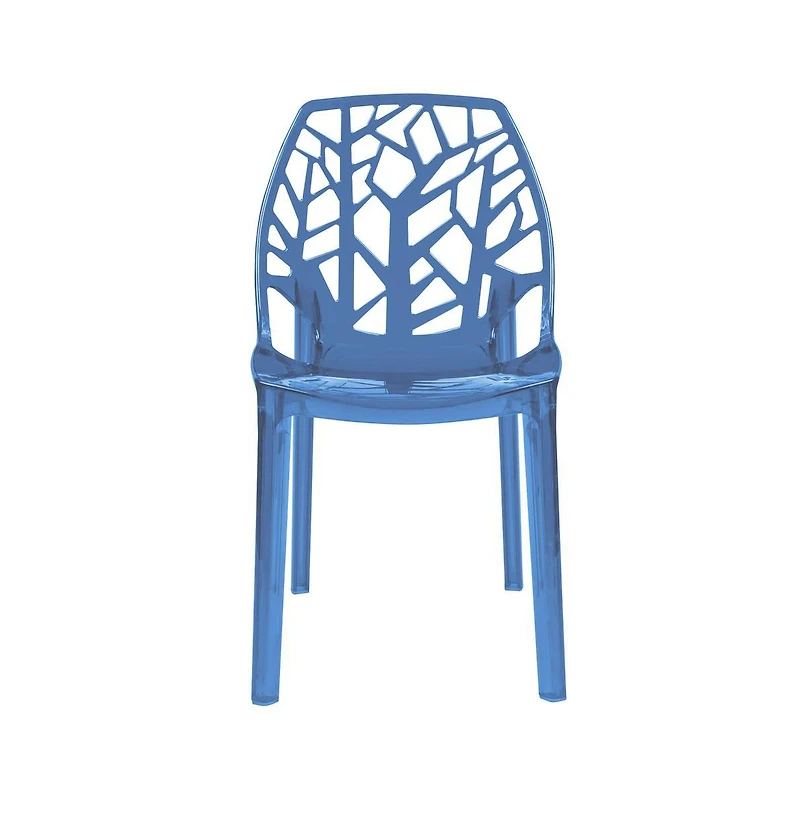 Cornelia Modern Spring Cut-Out Tree Design Stackable Dining Chair