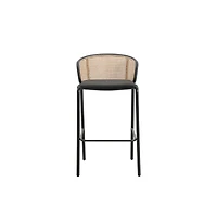 LeisureMod Seat and Black Powder Coated Steel Frame, Set of 2