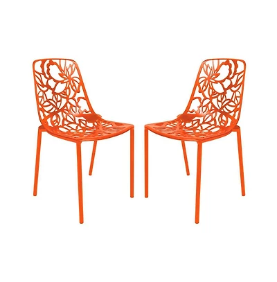 LeisureMod Modern Devon Aluminum Chair, Set of 2