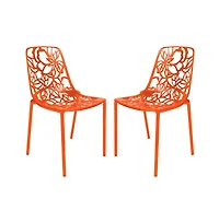 LeisureMod Modern Devon Aluminum Chair, Set of 2