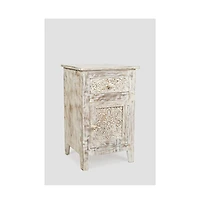 Jofran Global Archive Hand Carved Mango Wood Accent Table