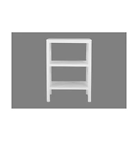 Jofran Global Archive Solid Wood Rustic Modern X-Side Accent Bookcase with Two Shelves