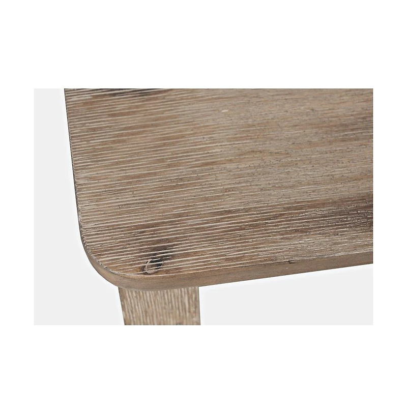 Jofran Eastern Tides Coastal Wire-Brushed Acacia Backless Counter Barstool (Set of 2