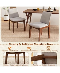 Gymax Wooden Dining Chairs of 2 w/ added Cushions High Curved Back for Dining Room