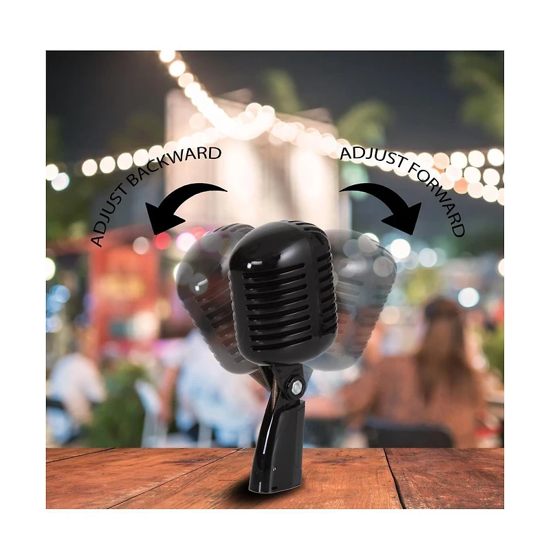 Pyle Classic Retro Dynamic Vocal Microphone, Vintage Style with 16' Xlr Cable (Black)