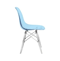 LeisureMod Dover Molded Side Chair with Acrylic Base, Set of 4
