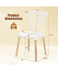 Gymax Set of 4 Windsor Dining Chairs w/ Spindle Backs & Curved Seats