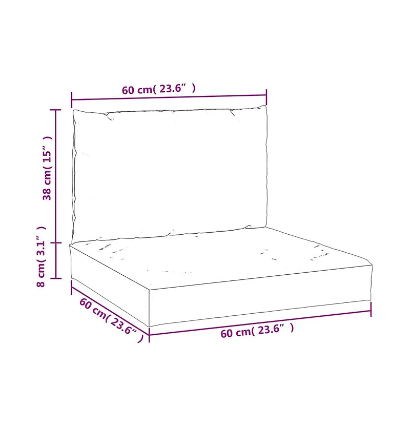vidaXL Pallet Cushions 2 pcs Cream White Oxford Fabric