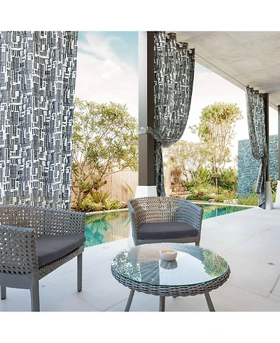 Outdoor Gobi Print Uv Protected Privacy Grommet Curtain Panel, 52"×96"