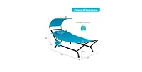 Slickblue Outdoor Hammock Chaise Lounge Chair Cot with Canopy and Storage Bag