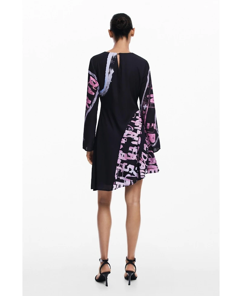 Desigual Women's Asymmetric short dress with letters