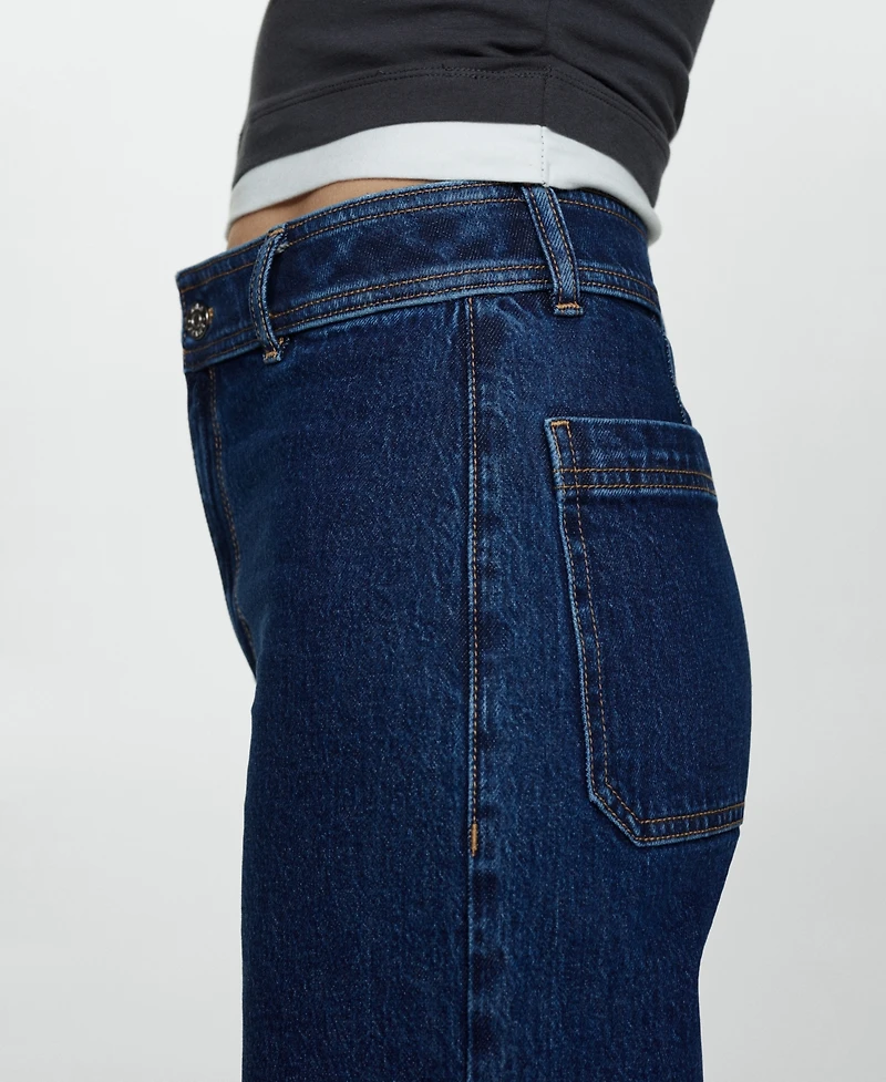 Mango Women's Catherin Culotte High Rise Jeans