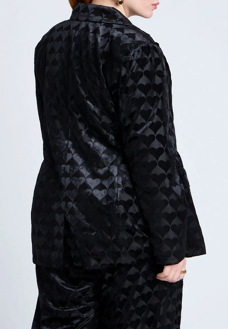 Eloquii Women's Heart Velvet Blazer