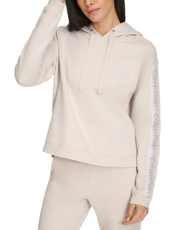 Calvin Klein Women's Logo Stripe Pullover Hoodie